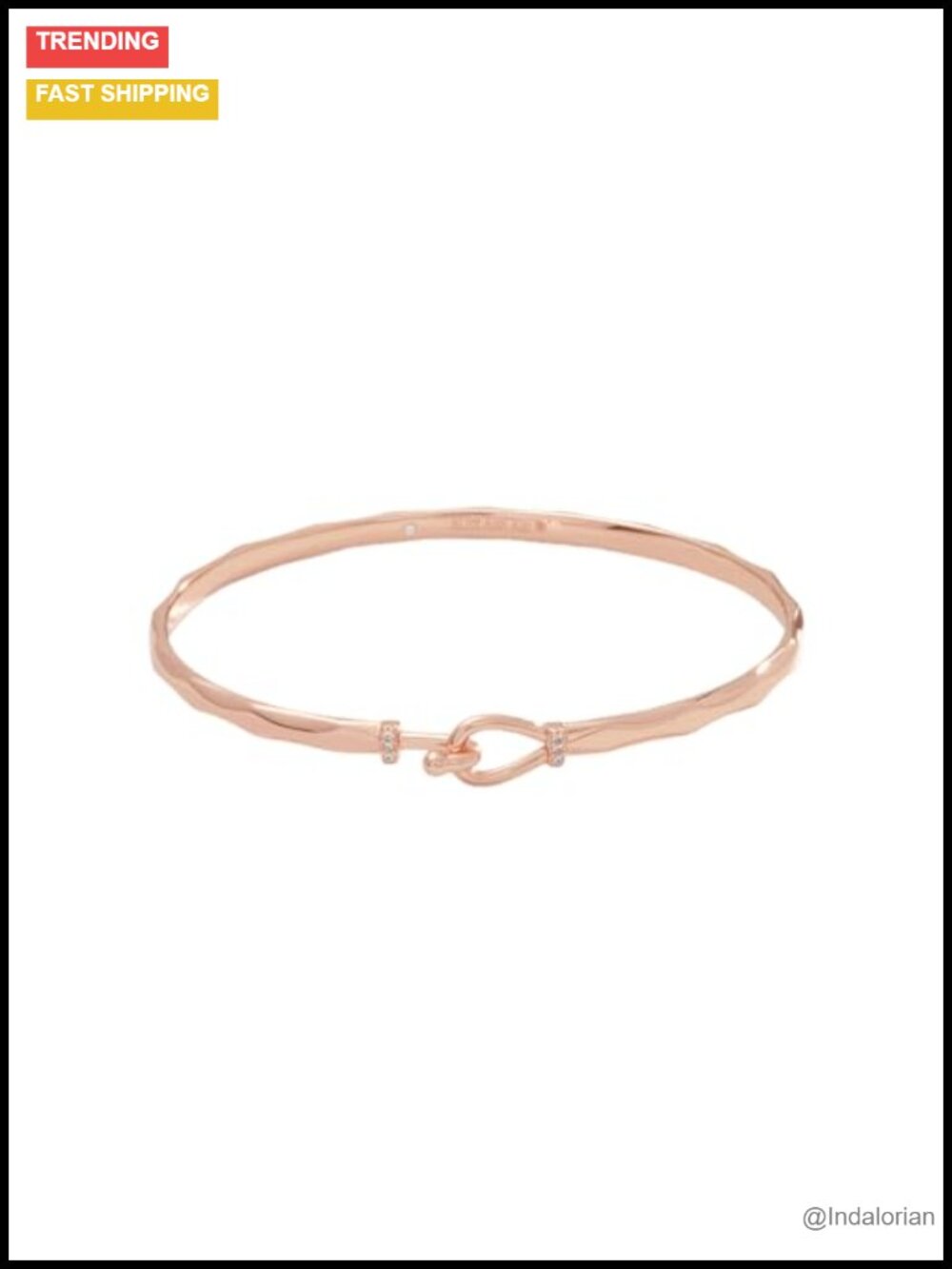 Faceted Hook Tension Bracelet Stackable Nickel-Free Fits 7.25"